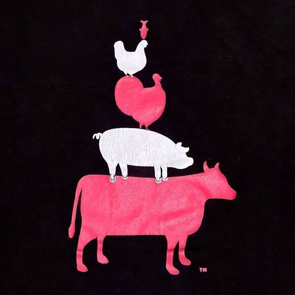 Vintage Animal Kingdom Pyramid Black Graphic Tee Shirt / Size L - Picture 3 of 4